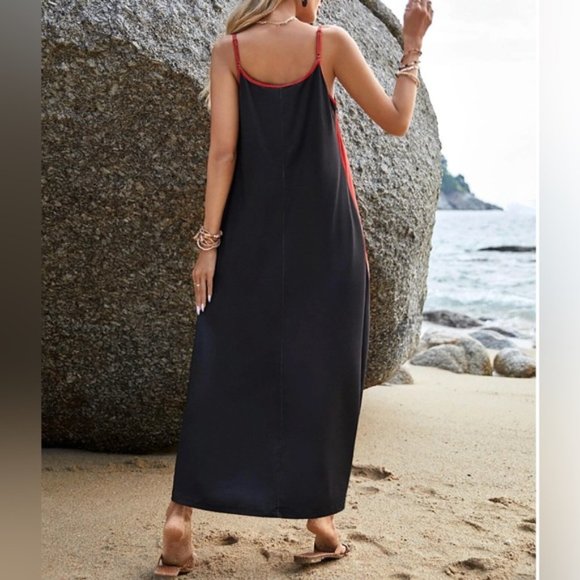 Rust/Black Floral Print Cami Dress - Picture 2 of 7